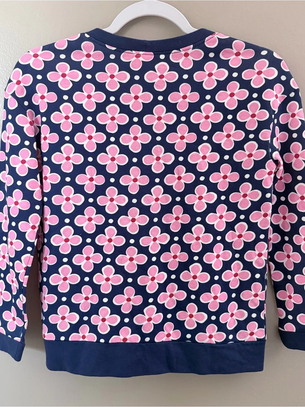 Gymboree Girls Medium 7-8 Navy Blue Pink Floral Print Button Up Cardigan NWT